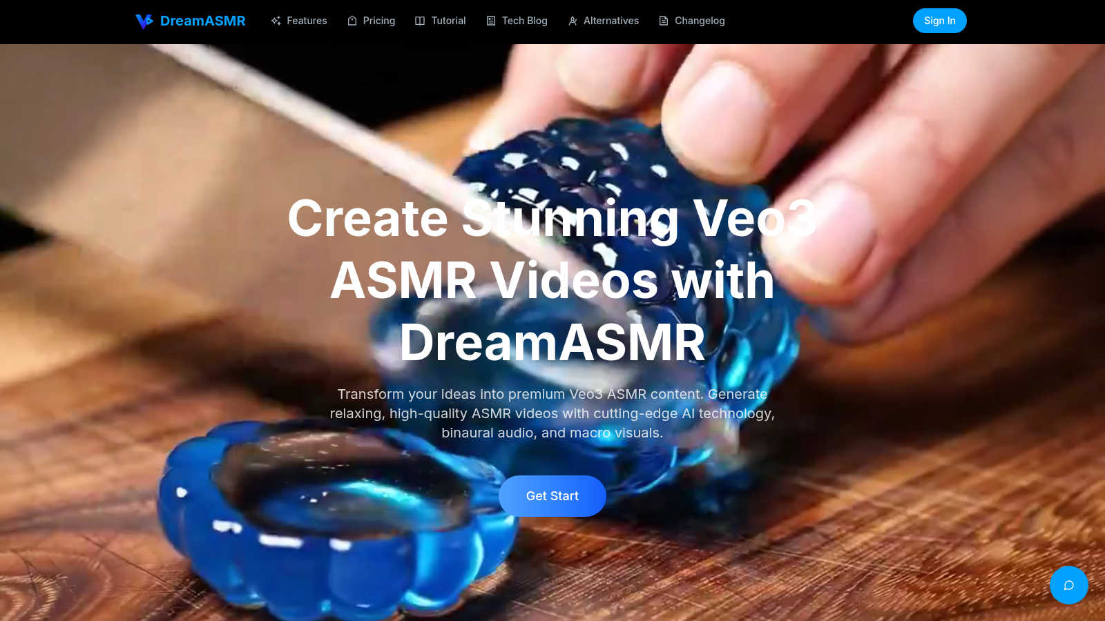 DreamASMR application interface and features