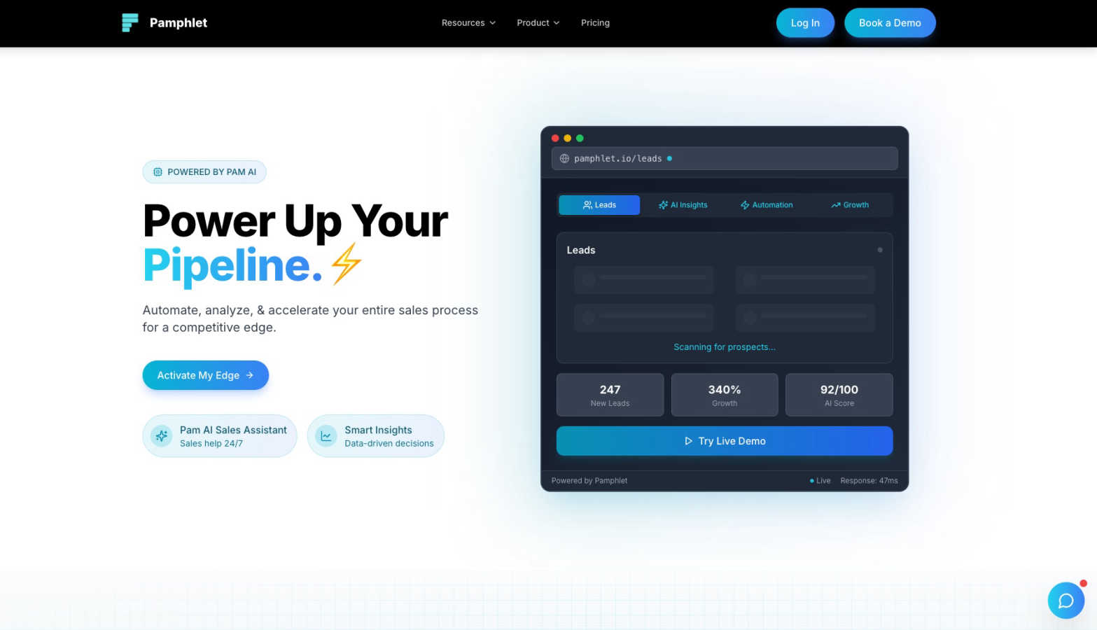Pamphlet application interface and features