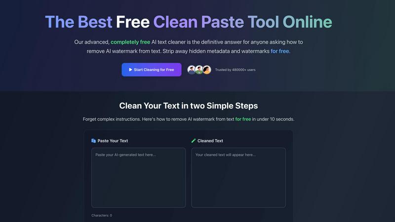 CleanPaste.org application interface and features