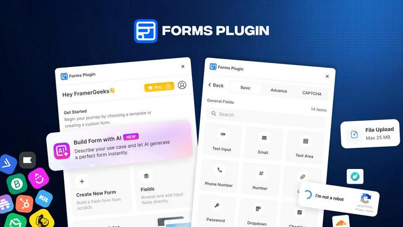 Forms Plugin application interface and features