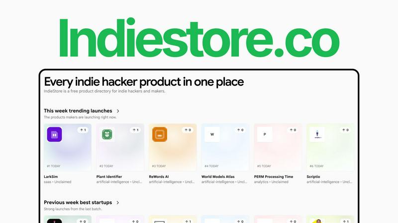 IndieStore application interface and features
