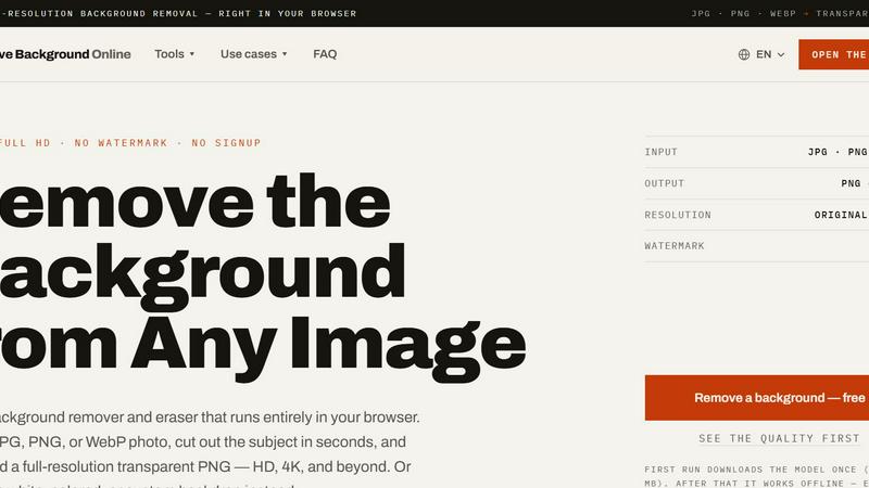 Free AI Image Background Remover application interface and features