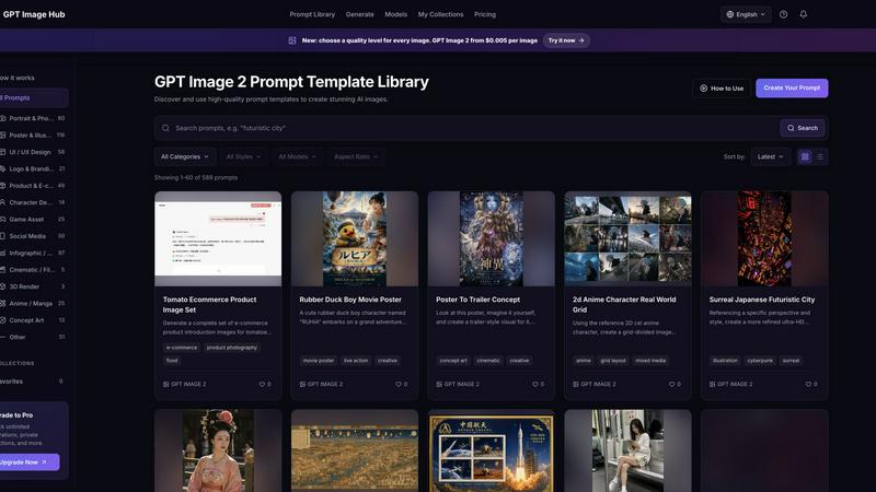 GPT Image Hub application interface and features