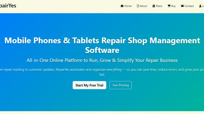 RepairYes application interface and features